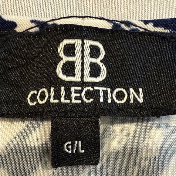 BB Collection abstract Navy Blue and White Women's Top Size L - Picture 7 of 9